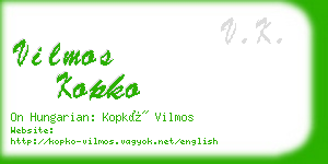 vilmos kopko business card
